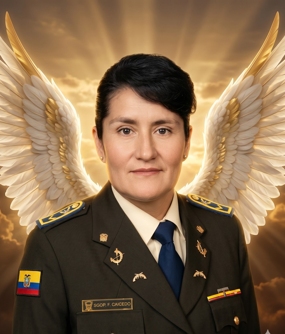 Estudiante con alas holográficas