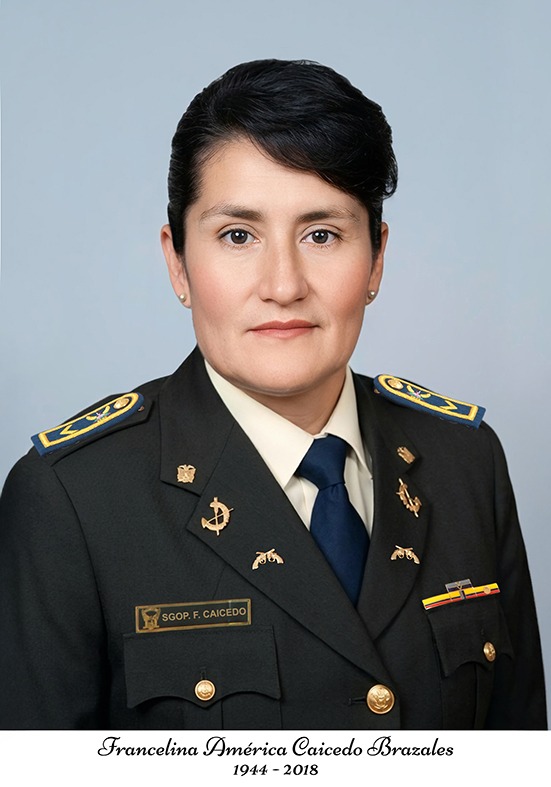 Sgto. 1ro. Francelina América Caicedo Brazales, patrona del Liceo BYS